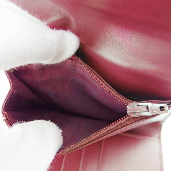 PRADA triple -fold wallet leather x silver material Authentic USED - Picture 8 of 11